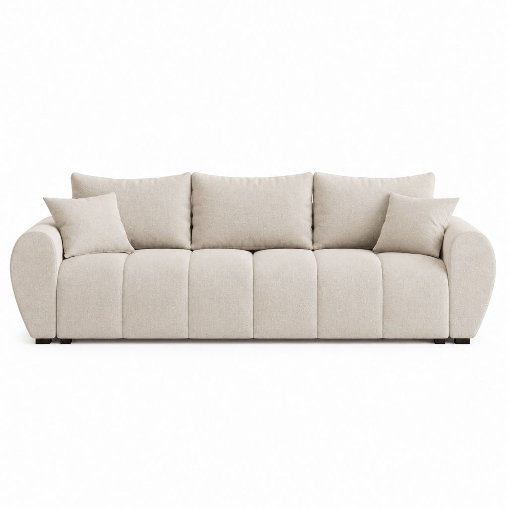 4-Sitzer Sofa Beige aus Polyester mit rechteckiger Grundform 280 x 100 x 85 cm