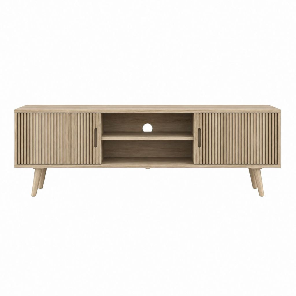TV-Lowboard Eichefarben MDF mit Eichenfurnier Rechteckig 160 x 40 x 60 cm