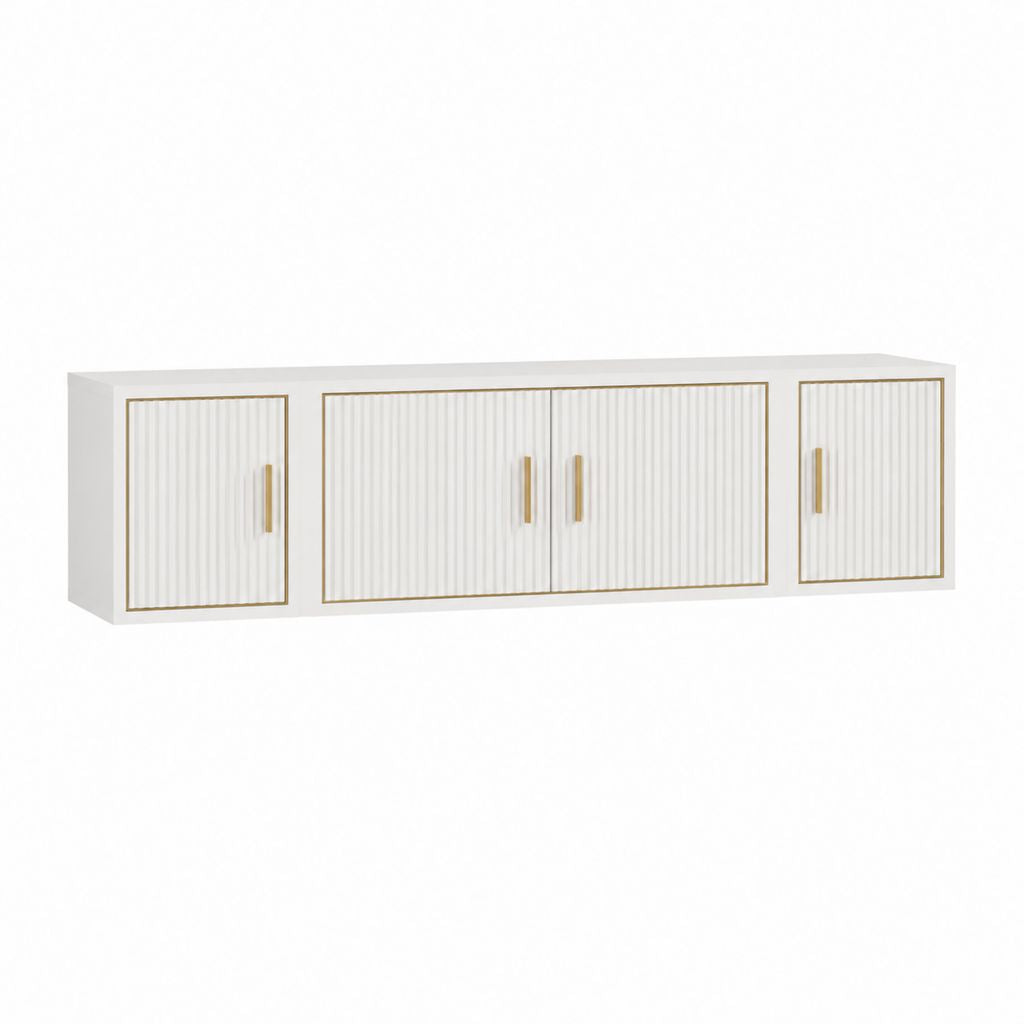 TV-Lowboard Weiß MDF rechteckig 180 x 40 x 45 cm mit 4 Türen