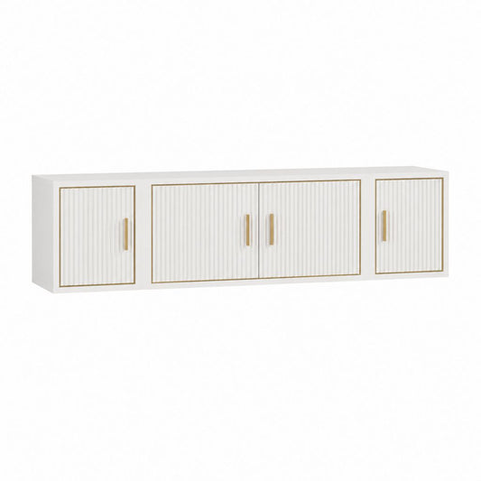 TV-Lowboard Weiß MDF rechteckig 180 x 40 x 45 cm mit 4 Türen