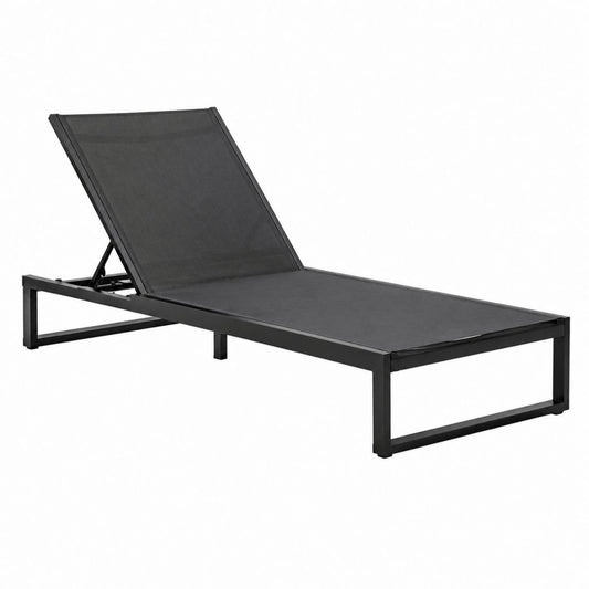 Verstellbare Gartenliege Schwarz Aluminium Textilene rechteckig 195 x 60 x 31 cm